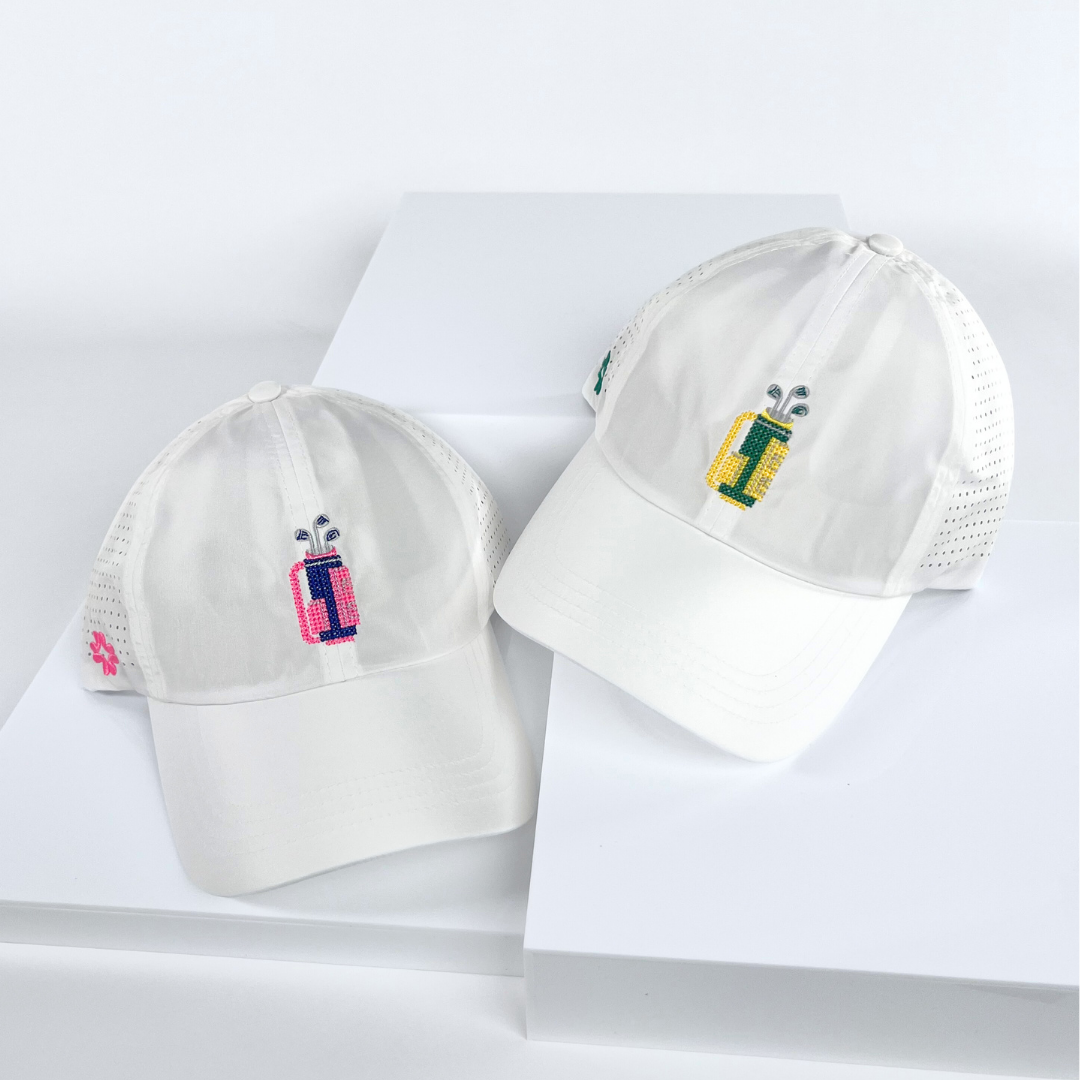 Golf Bag Cross Stitch Sun Goddess, Tuck In Strap, white, UPF 50+ - VIMHUE